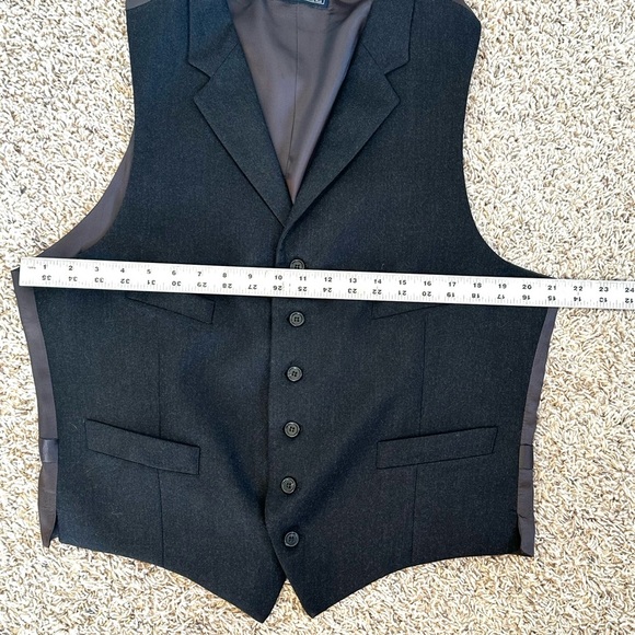 Vintage Y2K Harold Powell Gray Wool Cashmere Business Suit Vest Sz 42R - Picture 10 of 11